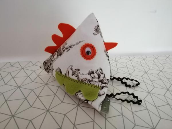Coussin poule gravure